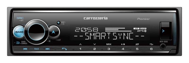 Pioneer カーオーディオ MVH-6600 1D メカレス Bluetooth USB iPod iPhone AUX DSP カロッツェリア