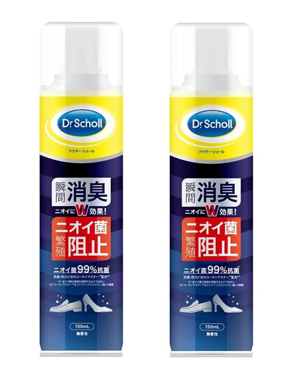 Dr.Scholl 靴専用 【消臭・抗菌靴スプレー】瞬間消臭×抗菌・防カビ 48時間消臭効果持続 日本製 無香性 150mL×2個