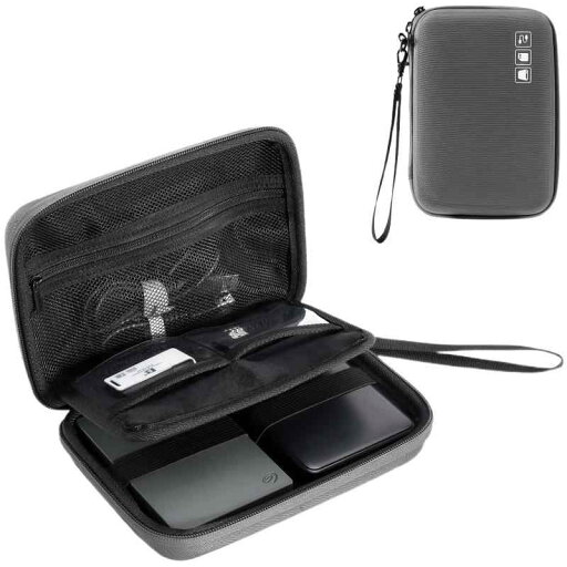 ProCase HDD 用収納ケース 携帯用 ハードケース 耐衝撃ハードEVA材質 2.5インチのハードディスク2個+ケーブル収納可能 ProCase HDD 用収納ケース 携帯用 ハードケース 耐衝撃ハードEVA材質 2.5インチのハードディスク2個+ケーブル収納可能