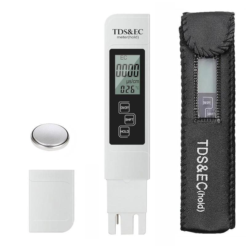 KEWAYO 水質測定器 TDS EC メーター 3-in-1 水質テスター 水質検査キット 高精度水温 自動温度補正 測定範囲 0-9990μS/cm 0-9990ppm ﻿