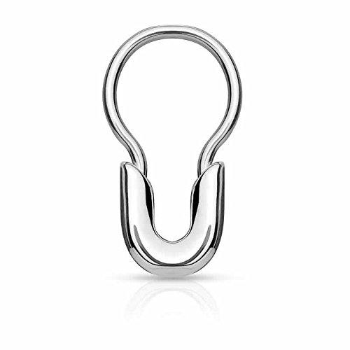 [グリーンピアッシング] ボディピアス SUS316L 安全ピン リング型 ステンレス 18G 18ゲージ シルバー セプタム ニップルピアス 軟骨ピアス ヘリックス NS166