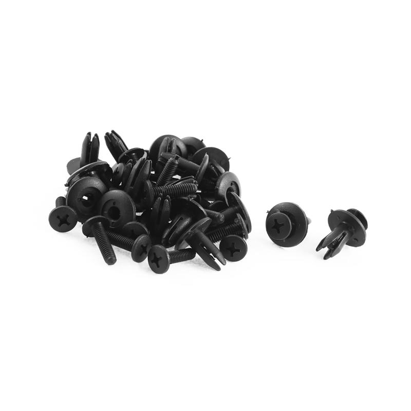 ACROPIX シーリングネイルリベットマットクリップ ユニバーサル 6mm x 16mm ブラック 20個