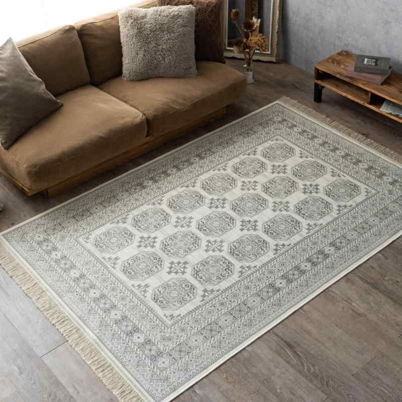 サヤンサヤン ボハラ柄 アンティーク 薄型 ラグ マット ロイヤルパレス14043 床暖房 ホットカーペット対応