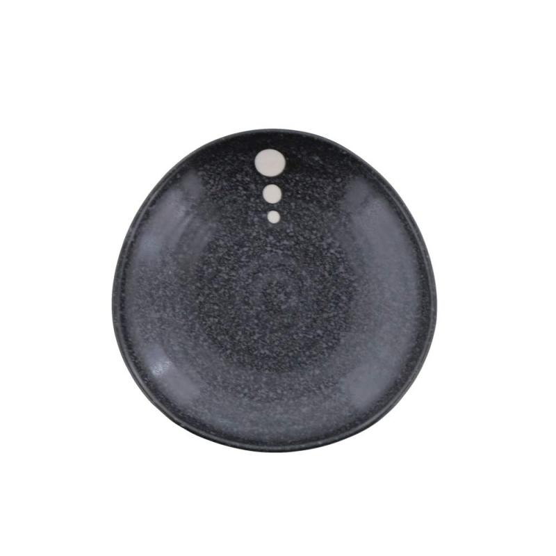 三角3.5寸皿 水玉 (ドットモノトーンシリーズ)