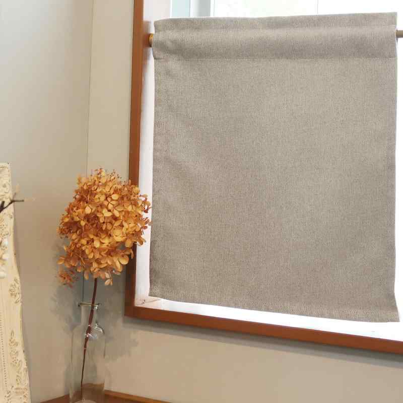 カーテン研究所二級遮光リネン風ナチュラル厚地小窓カーテン 1枚入り 2級遮光 カフェカーテン 目隠し ..