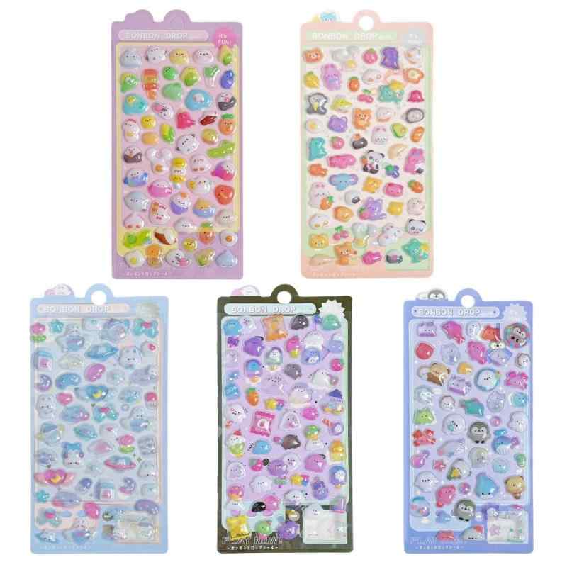 5枚3dシール 立体シール立体 おしゃれ デコシール ごほうび携帯電話飾り用手帳用 DIY用 日記帳用 貼り..