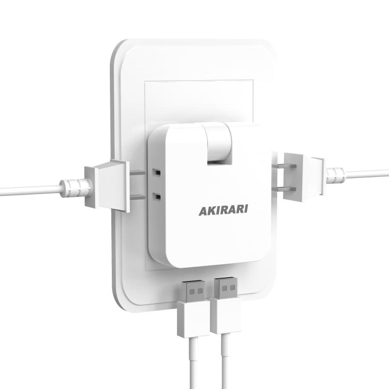FUMITAKE 電源タップ usb付き コンパクト コーナータップ usb AC2口 USB2ポート USB-A 2.4A 1400W usb コンセント 電源 4個口 コンセント たこ足 スマホ充電器 会議 小型 超薄型 多用途 パソコン 6ヵ月