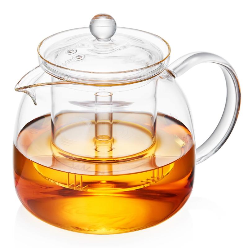 ポカロティー ティーポット 耐熱ガラス 大容量1350ml 透明お洒落 急須 耐熱温度差170度 電子レンジ対応..