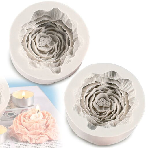 VICHE CATT シリコンモールド バラ 薔薇 2点セット シリコン フラワー キャンドル VICHE CATT シリコンモールド バラ 薔薇 2点セット シリコン フラワー キャンドル