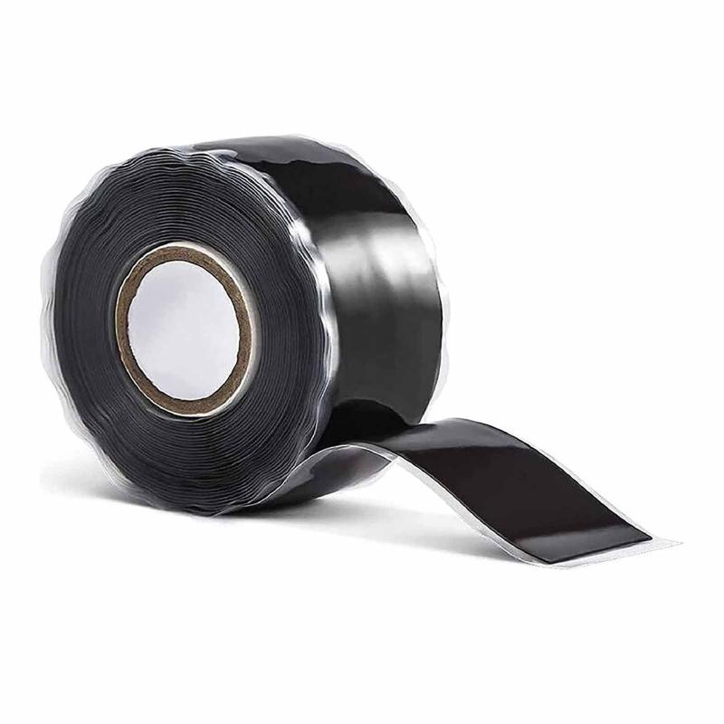 Rakuten - ALLVD シリカゲルテープ3 m（幅25 mm）防水テープ自己溶融ゴム電気絶縁テープ難燃耐寒耐熱高耐久-60℃～260℃耐摩耗性PVCパイプ修理パイプ漏れ修理ホームガーデンキッチン壁工業多目的（黒）