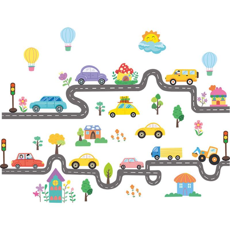 HOTIYOK ウォールステッカー おしゃれ 小型車 鉄道 タクシー ジャングル動物 男の子 女の子 子供部屋 ..