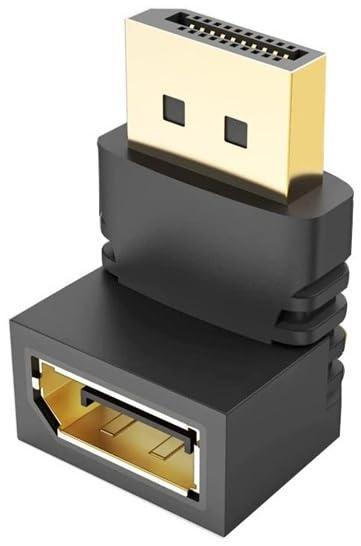 DP ディスプレイポート Displayport 延長 中継 方向 変換 転換 アダプター コネクター L字 L型 直角 配線 4K オス-メス HDTV モニター デスクトップ PC ノートパソコン プロジェクター用【ケーブル保護】DP インターフェースの方向を 90度変えることができ、デバイスのDP挿入口やケーブルを効果的に保護し、狭いスペースで簡単にDPデバイスを接続することができます。狭い場所でもケーブルを曲げずに使えます。【高解像度】高解像度ビデオと非圧縮のマルチチャンネルデジタルオーディオを1つのアダプターで組み合わせています。高いリフレッシュレートによりちらつきが減少し、スムーズで安定したゲームグラフィックを提供します。高品質な K24金メッキコネクタを使用しており、ニッケルメッキコネクタよりも耐腐食性が高いです。高品質なアルミ合金製シェルは優れた熱放散を提供し、耐久性もあります。【プラグアンドプレイ】追加のソフトウェアやドライバーは不要です。Blu-rayプレーヤー、DVDプレーヤー、テレビボックス、PC、モニター、テレビなどの DP信号に対応しています。