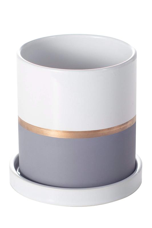 Ekirlin 陶器鉢 植木鉢 プランター おしゃれ 円筒形 耐用鉢 受け皿付き 鉢 通気性 穴あり インテリア 観葉植物