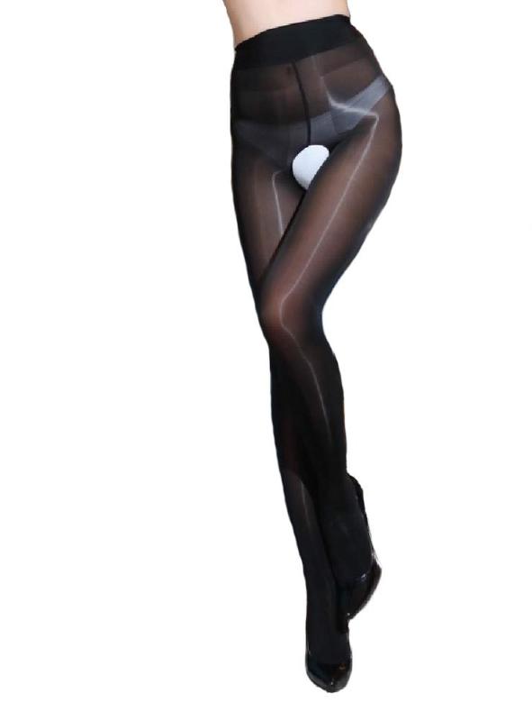 [RoseSakura] 0811 8デニール高密度 超光沢 ハイウエスト オープンクロッチ ストッキング パンスト (GRAY 2足)