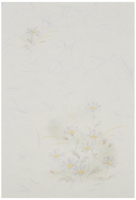 ハート インクジェット 喪中はがき 白雲礼蒼菊(〒枠グレー) 30枚P PJG675