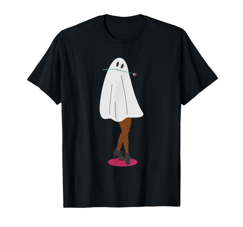 アフリカン ゴースト ハロウィン 網タイツ ストッキング 脚 喰い 不気味 Tシャツ