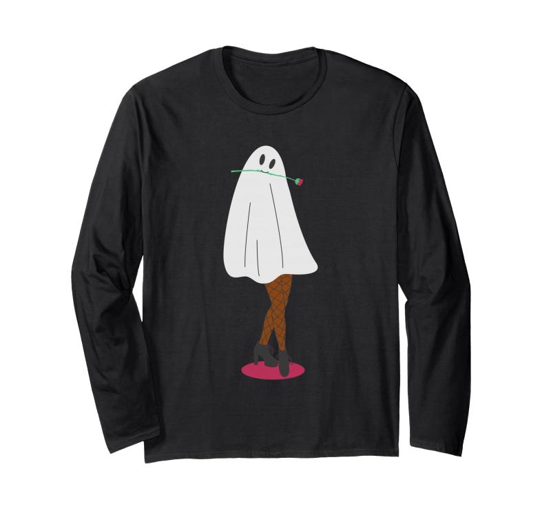 アフリカン ゴースト ハロウィン 網タイツ ストッキング 脚 喰い 不気味 長袖Tシャツ