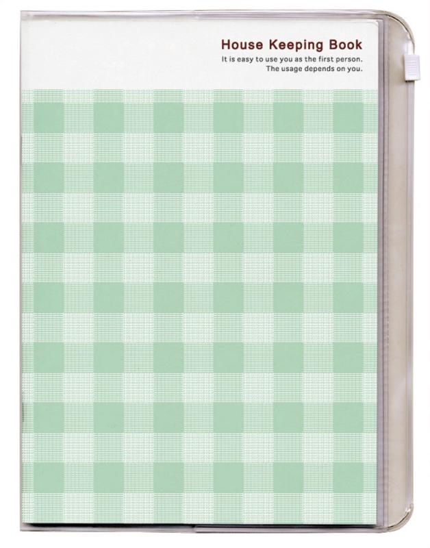 エムプラン キュービックス 家計簿 かんたん家計簿 チェック グリーン 200698-10