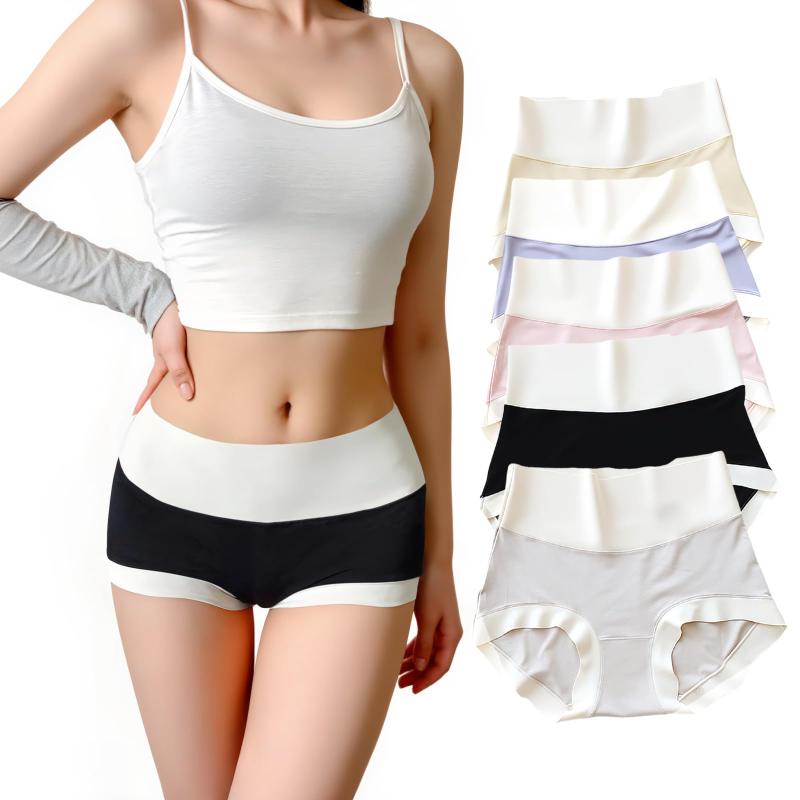 [REPROMGO] ハイウエスト レディース パンティー 6枚セット 綿 柔らか 女性 シームレス ショーツ パンツ 美尻 かわいい 締め付けない 下着 ウエスト締め 可愛い 高通気性 伸縮性 大きいサイズ