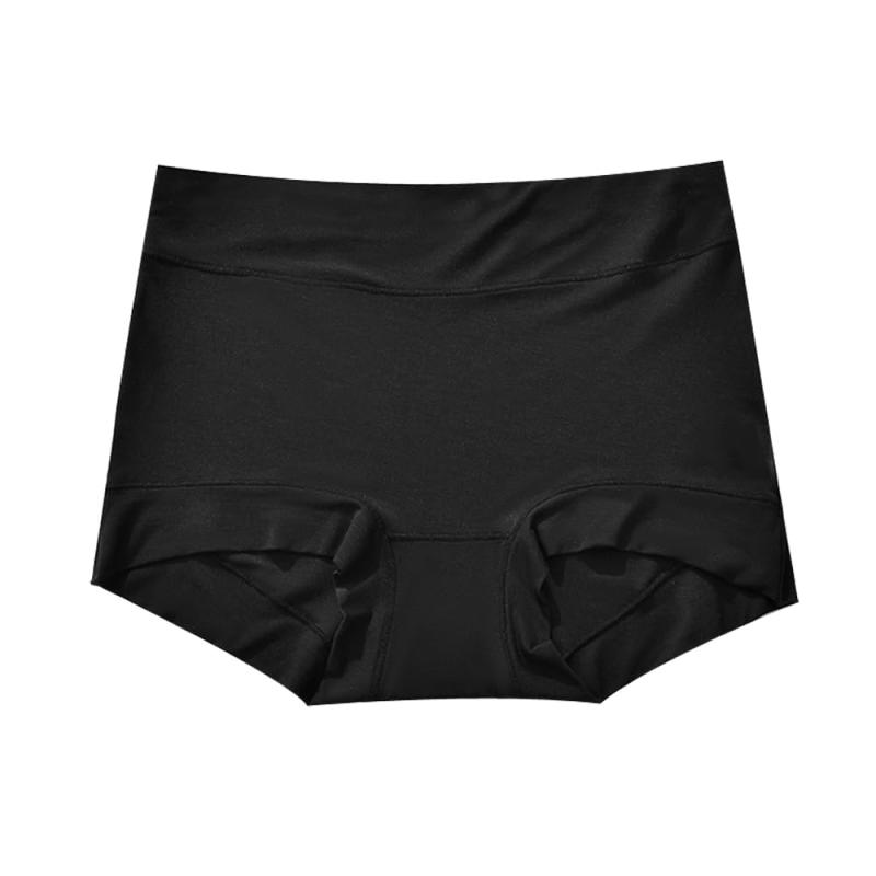 [DouxiE] ショーツ レディース 深ばき 綿 大きいサイズ ハイウエスト パンティー 女性用 黒 消臭抗菌 柔らかい 美尻 パンツ快適 高通気性と伸縮性 締め付けない ゆるふわ 快眠 パンツ (L)