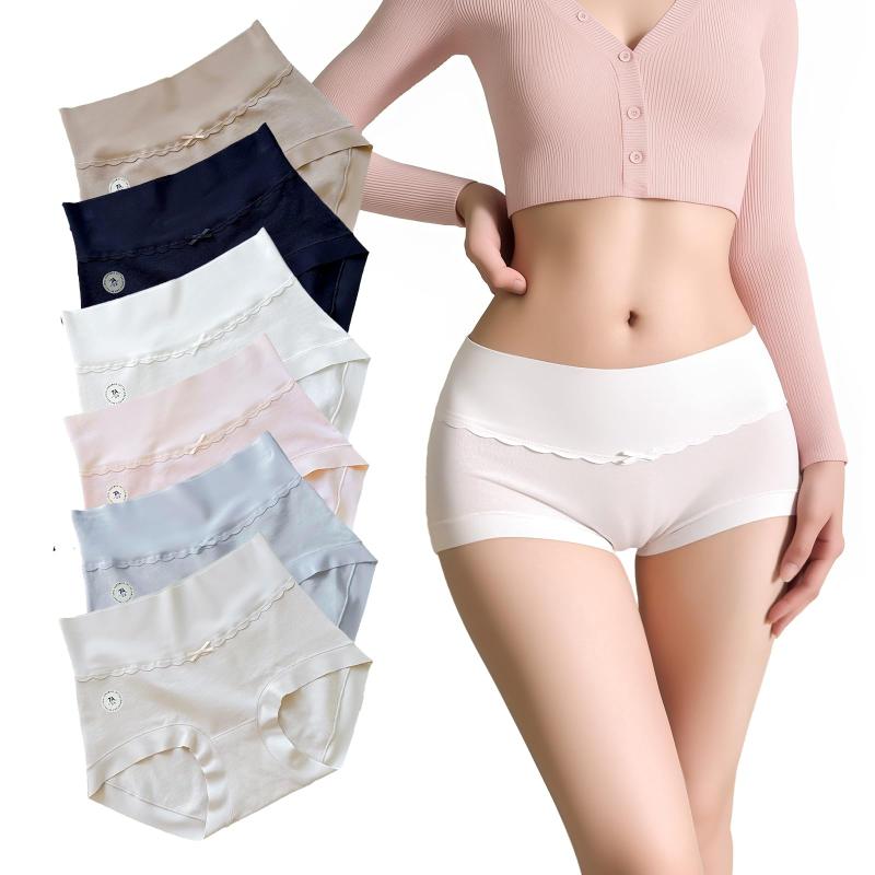 [MeatRoot] レディース ショーツ セット ハイウエスト腹巻き無痕 綿製 透気大きいサイズ L 女性用多色パンティ 肌着 柔らか 多色肌着 通気 伸縮 響かない 下着美尻 肌に優し 女性用無痕下着