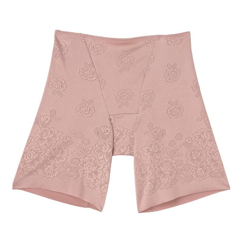 [アツギ] お腹押えショーツ 補正下着 補正ショーツ サテン素材 ヒップアップ 体型補正 ひびきびくい 機能ショーツ 細見え ローライズ 一分丈 三分丈 花柄ジャガード ヘムショーツ 3分丈 サ