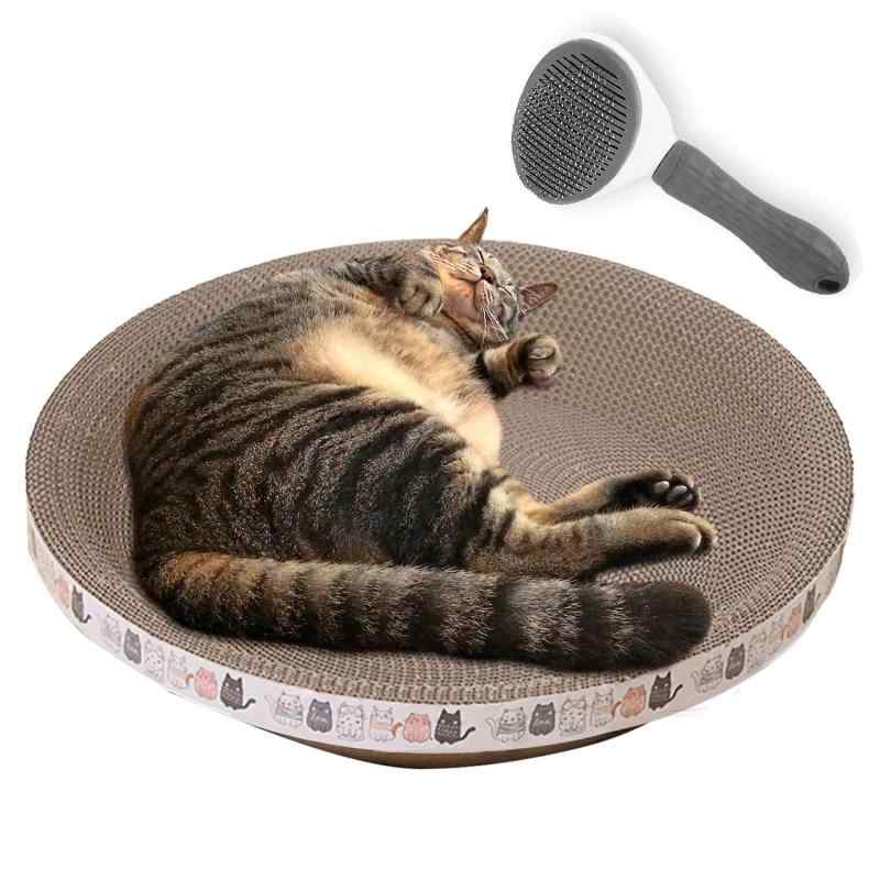 FISHBOMB 爪研ぎ 猫 大型 大きいサイズ 丸型 段ボール ブラシセット