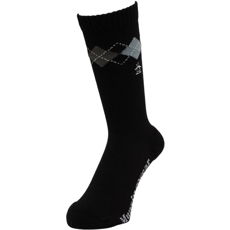 [マンシングウェア] ソックスクルー丈 アーガイル 日本製 足底パイル Yヒール ゴルフ MG5FSO13Mメンズメーカー品番：MG5FSO13M---伝統と機能性を融合させた、マンシングウェアのアーガイル柄ソックス---耐久性に優れたウール混素材を使用したアーガイル柄デザインソックス。かかとパイル編み設計。保温性に優れた糸に対して機能を有している（バルミー）を使用したソックス。足底パイル/Yヒール/足底サポート/日本製/クルー丈