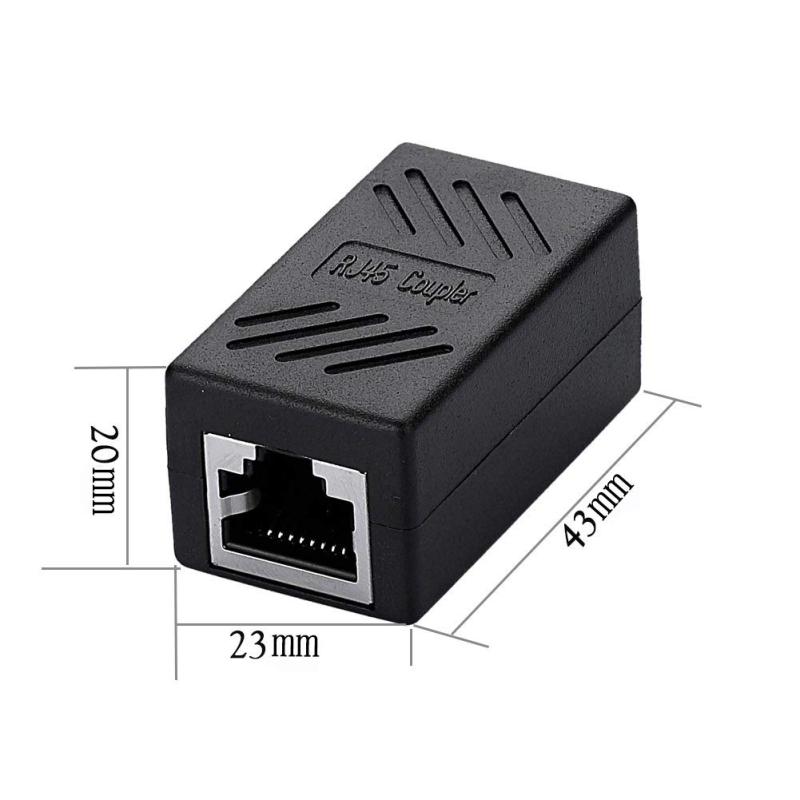 SIENOC RJ45 LANケーブル用中継コネクタ コンパクト ギガビット RJ45 延長 コネクタ プラグ CAT5/CAT6 メス-メス 5個入り ブラック (10個入り)