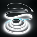 ALITOVE COB テープライトUSB ledテープ 5V 1M 320Leds 6000K昼光色 フレキシブル 高密度 LEDテープライトCRI85+ FCOB COB LEDストリップライト 切断可能 取付簡単 非防水 イルミネーションライト 店