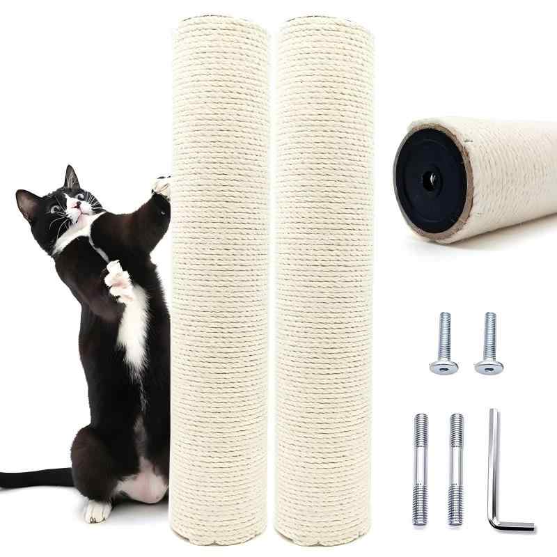 OYANTEN 直径6.8cm M8 交換用支柱 麻 猫 爪とぎ キャットタワー 交換用 ポール 爪研ぎポール 猫タワー 替え麻柱 2本