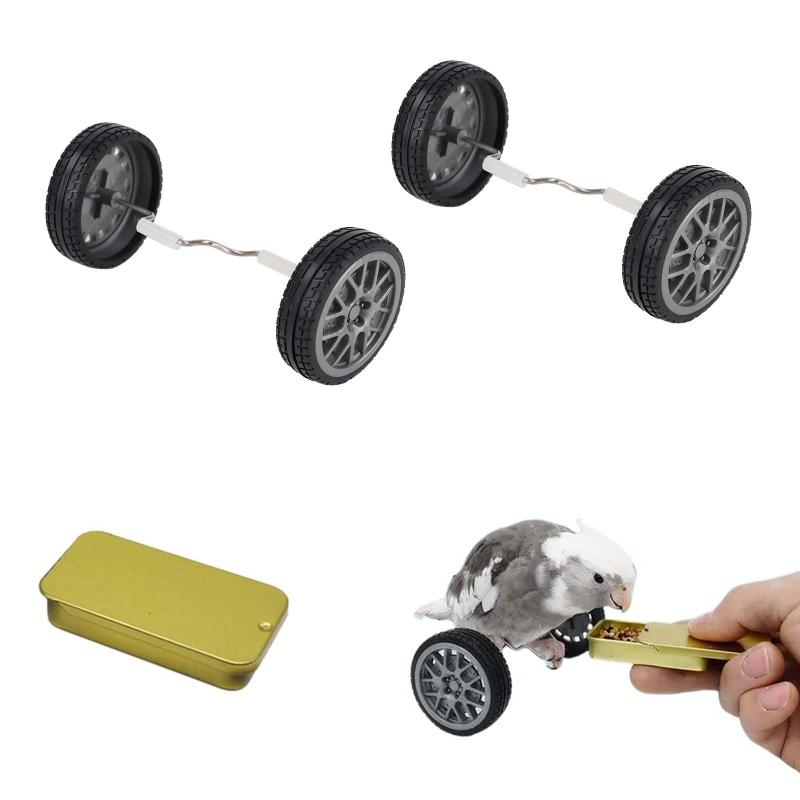 インコ 鳥 小型 おもちゃ ローラースケート 2点セット 餌箱 知育玩具 訓練玩具 オウムバランスおもちゃ..