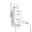 Mscien 電源タップ usb コンセントタップ 6個AC差込口 2個usb-c 2個usb-a スイッチ付き コンセント 分岐 たこあしコンセント oa マルチタップ 直挿し 蛸足コンセント ホワイト