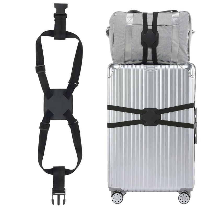 VEAGIA スーツケースベルト 荷物固定ベルト ブラック スーツケース バンド 旅行荷物ストラップ セキュリティ固定 落下防止 多機能 伸縮性 調節可能