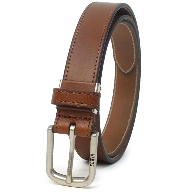 [エドウイン] ベルト 30mm 116cm 日本製 牛革 レザー シングル ステッチ 0111125 メンズ 22269283 ブラウン 幅3.0cm×全長116cm