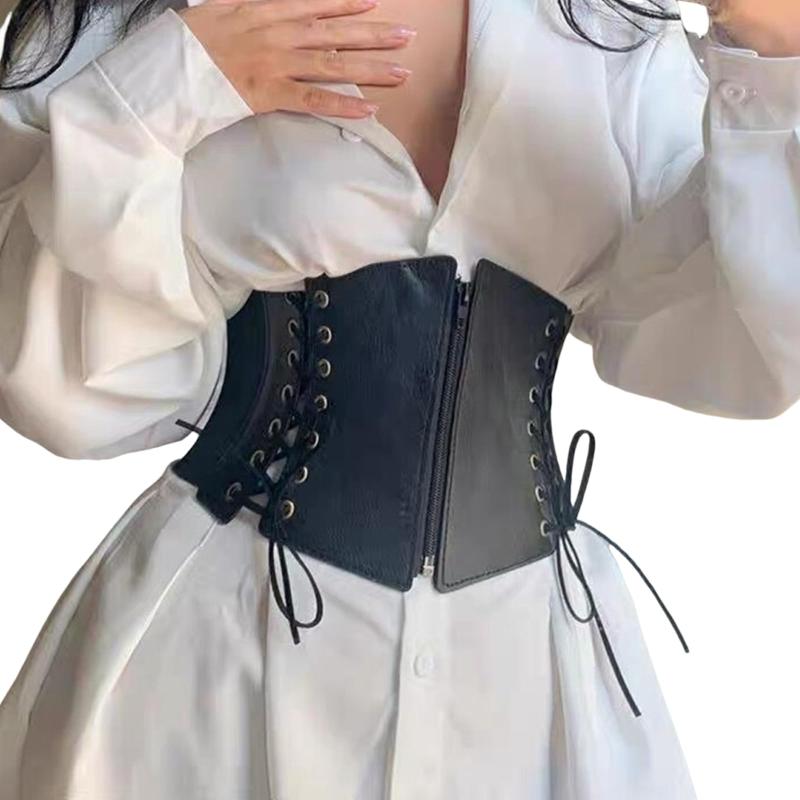 [Lamerry] コルセットベルト サッシュ ベルト 黒 太め 簡単...(3.0)