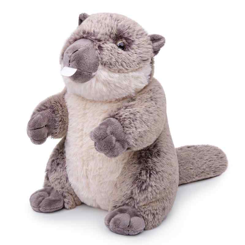 lilizzhoumax リアルなウッドチャックのぬいぐるみ - グレー 9 インチ、ウッドチャックのぬいぐるみ、柔らかくてふわふわのぬいぐるみ、女の子のおもちゃ、子供のギフト、家の装飾、ハグお