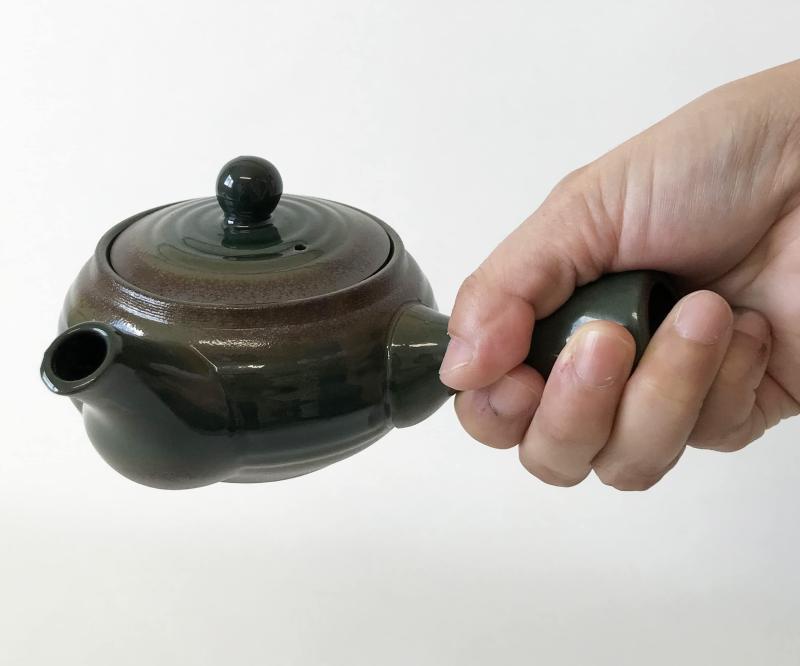 ナカシマ 急須 ポット 緑茶 万古焼 茶葉が広がる 底網 急須（織部釉）