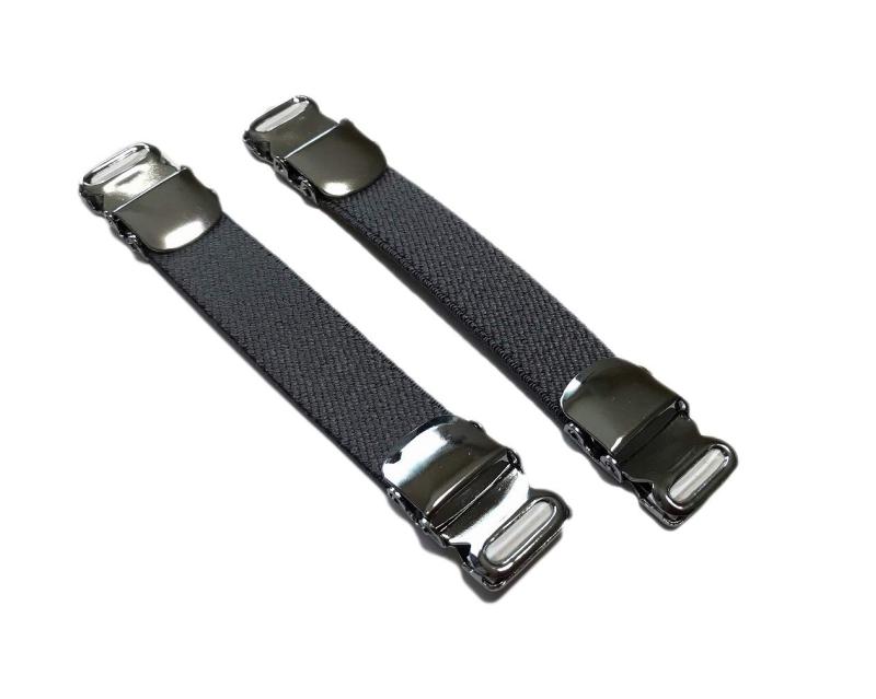 [junes] 日本製 アームクリップベルト 裄吊 シャツや長丈のお袖に シャツガーター ゴムバンド made in japan (グレー)