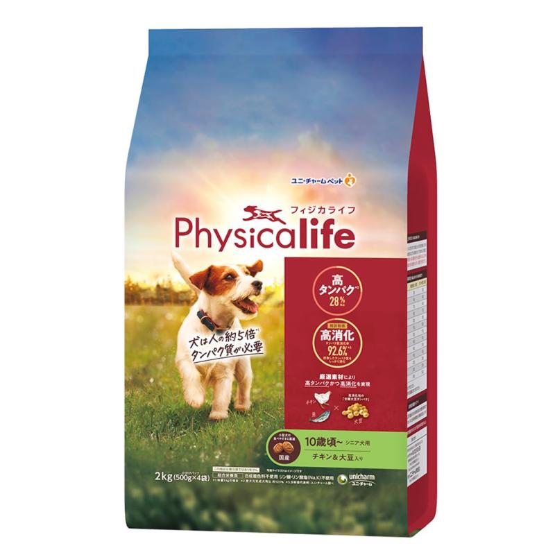 フィジカライフ (Physicalife) シニア犬用 チキン＆大豆入り 2kg ユニチャーム ユニ・チャーム 総合栄..