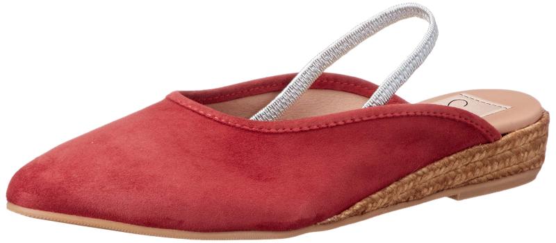 [ガイモ] エスパドリーユウェッジサンダル ポインテッドバックベルトミュール レディース