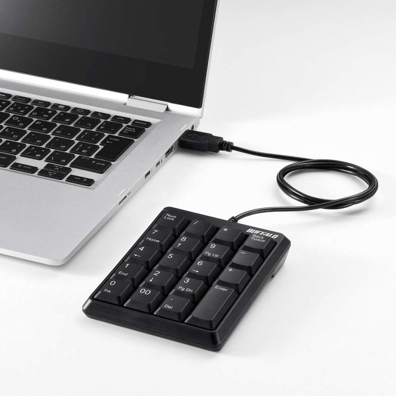 バッファロー BUFFALO 有線コンパクトテンキーボード ブラック BSTK110BK