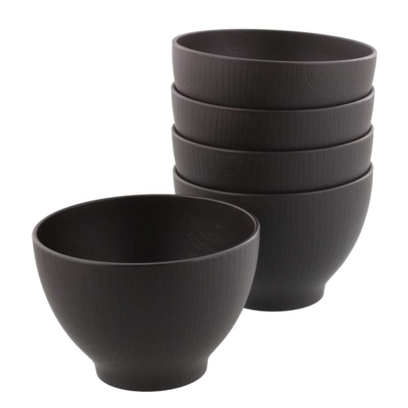 テーブルウェアイースト 木目スープボウル S 360cc ダークブラウンマット 5客セット
