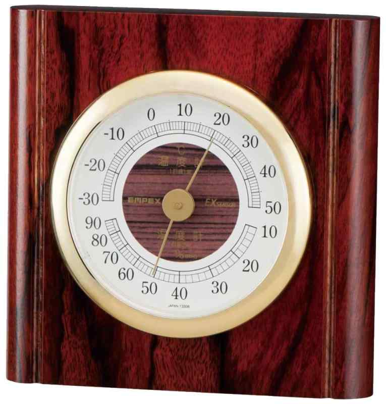 エンペックス気象計 温度湿度計 ルームガイド温湿度計 置き掛け兼用 日本製 ブラウン TM-713 14.7x14x3..