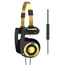 Koss Porta Pro 版オンイヤーヘッドホン、インラインマイク、ボリュームコントロール、タッチリモコン、ハードキャリングケース付き、3.5mmプラグで有線。