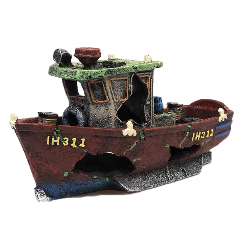 水槽用 古城 遺跡 神殿 建物 沈没船 潜水艦 装飾 置き物 オーナメント 船 海賊船模型 水槽用飾り 水槽内アクセサリー 魚 観賞魚 熱帯魚 金魚 の 隠れ家に