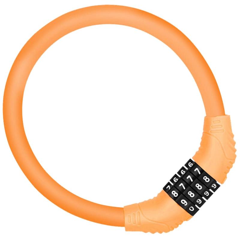 オレンジ色の自転車用ダイヤルワイヤーロック - 高切断対抗、盗難防止、カギ不要、4桁コード、横断面直径11.5mm