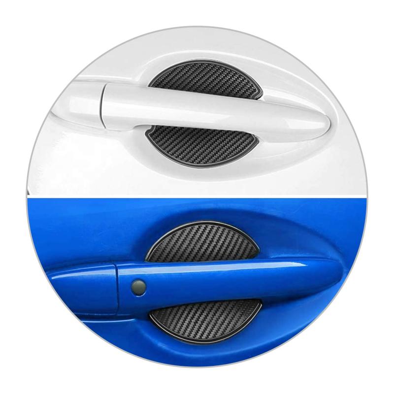 [CDEFG 4枚入] TOTOTA 車対応 カーボン調 ドアハンドルプロテクター 汎用タイプ トヨタ 車用 引っかき 傷防止シート 爪傷目隠し プロテクターカバー 外装 保護フィルム TPU シリコン製 炭素繊維