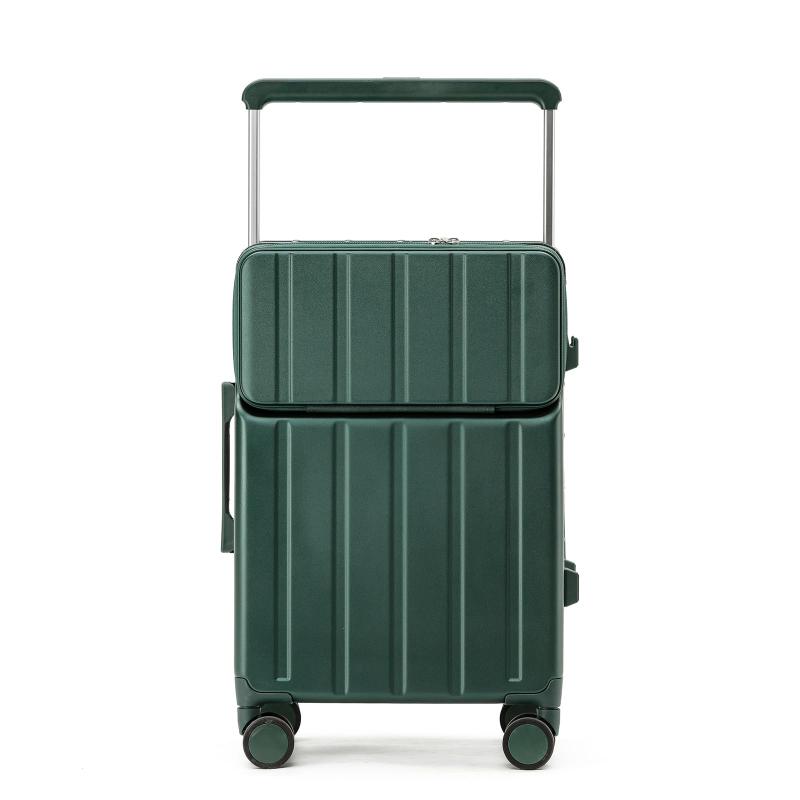 [LIGHTGO] 超軽量アルミフレームキャリーバッグ 前開きパソコン収納 機内持ち込み可能 静音TPEキャスター 大型容量 ビジネス旅行用スーツケース 20インチ/24インチ/28インチ