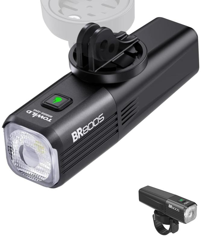 TOWILD BR800S 自転車ライト 軽量115g 800ルーメン 大容量2600mAh バッテリー交換可能 USB-C充電式 自動点灯 IPX6防水 5モード切替 ロード/クロスバイク対応 コンパクト設計 日本語説明書付き(4)